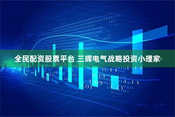 全民配资股票平台 三晖电气战略投资小理家