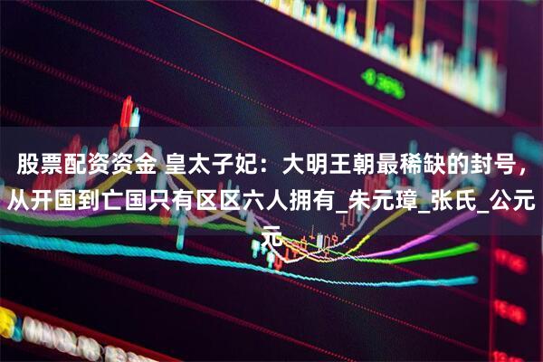 股票配资资金 皇太子妃：大明王朝最稀缺的封号，从开国到亡国只有区区六人拥有_朱元璋_张氏_公元